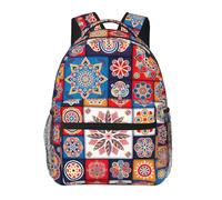 DUWAA Retro Flowwer Print Camping Backpack Gym Backpack With Adjustable Shoulder Straps Sturdy Work Bag Laptop Rucksack