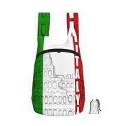 DUWAA Roman Colosseum Italian Flag Print Packable Backpack 16l Gym Backpack Portable Storage Carry On Backpack Travel Bag For Men Women