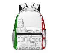 DUWAA Roman Colosseum Italian Flag Print Rucksack Bag For Men Women High-Capacity Vacuum Backpack Multi-Layer Design Travel Backpack