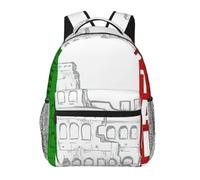 DUWAA Roman Colosseum Italian Flag Print Rucksack Bag For Men Women High-Capacity Vacuum Backpack Multi-Layer Design Travel Backpack