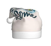 DUWAA Rome Cityscape With Italian Print Soft Plush Christmas Party Hats, Holiday Hat, Gorros De Navidad Adultos, For New Year Festive