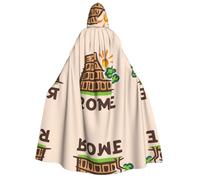 DUWAA Rome Colosseum Tree Sun Lands print Cloak with Hood for Men Women, Hooded Cape Cloak Unisex Halloween Witch Vampire Costume