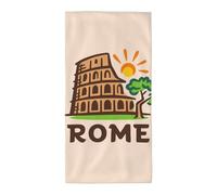 DUWAA Rome Colosseum Tree Sun Lands Print Soft Towels For Bathroom, Absorbent Bath Hand Washcloth Microfiber Towels For Body Drying
