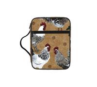 DUWAA Rooster and Chicken Print Print 26× 20 Cm Large Capacity Bible Cover Case, Study Supplies Tote Bag for Women and Christian