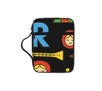 DUWAA Russian Cultural Symbols Print Multi Functional Bible Bag Cosmetic Bags with Handle Waterproof Pencil Case with Compartments