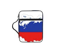 DUWAA Russian Flag Map Print Multi Functional Bible Bag Cosmetic Bags with Handle Waterproof Pencil Case with Compartments