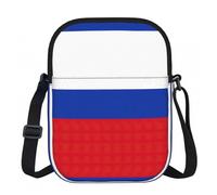 DUWAA Russian Flag Print Adjustable Strap Oxford Sling Bag, Small Water-Resistant Crossbody Purse For Travel