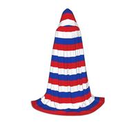 DUWAA Russian Flag Print Medieval Cloak Wizard Robe Cloak With Hood Renaissance Cape Halloween Costume Cosplay Prop