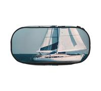 DUWAA Sailboat Ship Landscape print Functional Stationery Pouch Portable Pencil Bags Pencil case, Lightweight Pencil Pouch