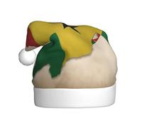 DUWAA Sao Tome And Principe Flag Map04 Print Christmas Hat, Fun Plush Adult Santa Hat, Novelty Holiday Headwear For New Year Festive Party