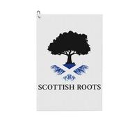DUWAA Scottish Roots Tree Print Absorbent Microfiber Towel, Waffle Pattern Golf Cleaning Towel,Golf Accessories For Men