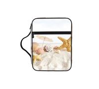 DUWAA Seashells Starfish On Beach Print 26Ã- 20 Cm Large Capacity Bible Cover Case, Study Supplies Tote Bag for Women and Christian