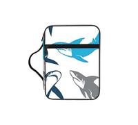 DUWAA Sharks Print 26Ã- 20 Cm Large Capacity Bible Cover Case, Study Supplies Tote Bag for Women and Christian