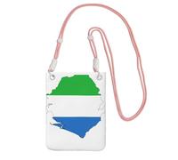 DUWAA Sierra Leone Flag Map Print Crossbody Bag For Women, Shoulder Bag Purse, Travel Sport Mini Phone Bag, Phone Wallet, Pink, One Size