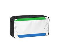 DUWAA Sierra Leone Flag Map Print Large Capacity Pencil Case Pencil Pouch with Zipper Portable Pen Case for Office Travel Makeup
