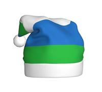 DUWAA Sierra Leone Flag Print Christmas Hat, Fun Plush Adult Santa Hat, Novelty Holiday Headwear For New Year Festive Party