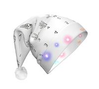 DUWAA Sign Language Alphabet. Print Light Up Christmas Hat, Glow Lighted Santa Cap With Colorful Led Strip Light For Adults