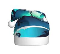 DUWAA Skateboard With Palm Trees Wave Print Santa Claus Hat For Adults, Funny Christmas Holiday Party Hat, For New Year Festive Party