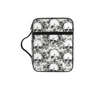 DUWAA Skull Skeleton Print Multi Functional Bible Bag Cosmetic Bags with Handle Waterproof Pencil Case with Compartments