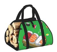DUWAA Sleeping Sushi Print Large Fire Wood Sling Carrier with Handles for Easy Transport Carrying and Wood Stove 48×101cm