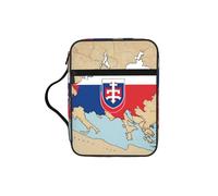 DUWAA Slovakia Position Flag Map Print 26Ã- 20 Cm Large Capacity Bible Cover Case, Study Supplies Tote Bag for Women and Christian