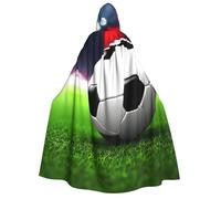DUWAA Soccer Sports Ball print Hooded Robe Halloween Cosplay Costume Robe Cloak Cape Wizard Raven Cosplay Costume