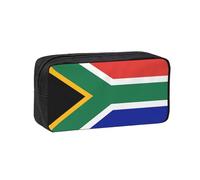 DUWAA South Africa Flag Print Large Capacity Zipper Pencil Case for School Office College, Big Capacity Pencil Bag Holder Adult