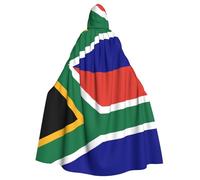DUWAA South African Flag Print 59inch Carnival Cape, Unisex Adult Hooded Cloak For Halloween Witch Vampire Wizard Cosplay