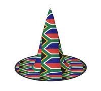 DUWAA South African Flag Print Halloween Witch Hat Costume Accessory Women Hats For Halloween Party Cosplay Accessories-2pcs