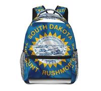 DUWAA South Dakota Flag Map Print Rucksack Bag For Men Women High-Capacity Vacuum Backpack Multi-Layer Design Travel Backpack