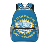 DUWAA South Dakota Flag Print Camping Backpack Gym Backpack With Adjustable Shoulder Straps Sturdy Work Bag Laptop Rucksack