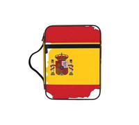 DUWAA Spanish Flag Map Print Multi Functional Bible Bag Cosmetic Bags with Handle Waterproof Pencil Case with Compartments