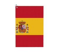 DUWAA Spanish Flag Print Golf Towel,Waffle Microfiber Cleaning Towel With Carabiner Clip, Kitchen Clean Towels