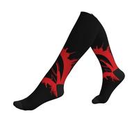 DUWAA Spartan Warrior Helmet Print Compression Running Socks For Women Men, Support Circulation Socks, Athletic Crew Socks