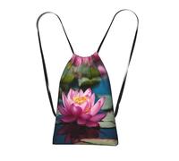 DUWAA Spirit Of The Lotus Print Drawstring Backpack Foldable String Bag Cinch Bag Beach Bag Travel Backpack Anti Tear Gym Bag