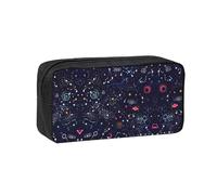 DUWAA Star Constellation Map Print Large Capacity Pencil Case Pencil Pouch with Zipper Portable Pen Case for Office Travel Makeup