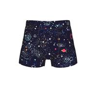 DUWAA Star Constellation Map Print Mens Boxer Shorts Soft Underwear Briefs Elastic Support Underpants Breathable Underwear Trunks Black