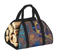 DUWAA Starry Sky Mandala Print Wood Baskets with Handle Large Log Store for Fireplace Wear-Resistant Picnic Bags Log Basket