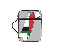 DUWAA State of Palestine Flag Map 03 Print 26Ã- 20 Cm Large Capacity Bible Cover Case, Study Supplies Tote Bag for Women and Christian