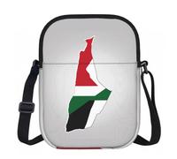 DUWAA State Of Palestine Flag Map01 Print Adjustable Strap Oxford Sling Bag, Small Water-Resistant Crossbody Purse For Travel