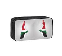 DUWAA State of Palestine Flag Map01 Print Large Capacity Zipper Pencil Case for School Office College, Big Capacity Pencil Bag Holder Adult