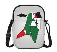 DUWAA State Of Palestine Flag Map02 Print Adjustable Strap Oxford Sling Bag, Small Water-Resistant Crossbody Purse For Travel