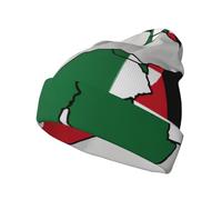 DUWAA State of Palestine Flag Map02 Print Unisex Adult Beanie, Warm Stretch Knit Winter Hat Soft Polyester Ideal for Outdoor Wear Comfort Black