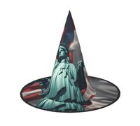 DUWAA Statue Of Liberty Flag Print Print Halloween Hanging Witch Hats Costume Accessories, Decorations For Home, Yard, Porch-3pcs