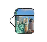 DUWAA Statue of Liberty in NYC Print 26Ã- 20 Cm Large Capacity Bible Cover Case, Study Supplies Tote Bag for Women and Christian