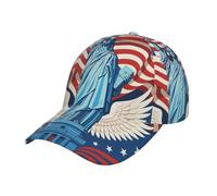 DUWAA Statue of Liberty Print Men's Baseball Caps, Adjustable Trucker Hat, Womens Ponytail Hat, Sport Baseball Cap Black