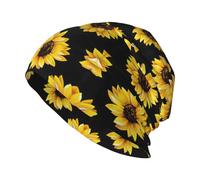 DUWAA Sunflower.. Print Adult Men's Knit Hat, Toboggan Hats, Unisex Warm Winter Beanie Hat, for Outdoor Activities Black