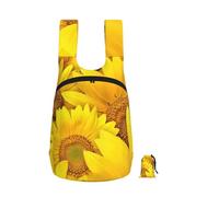 DUWAA Sunflowers Yellow Flowers Print Packable Backpack 16l Gym Backpack Portable Storage Carry On Backpack Travel Bag For Men Women