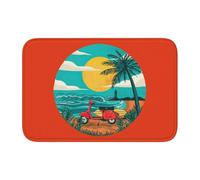 DUWAA Sunset Beach Palm Tree Print Door Mat Indoor Outdoor Entrance Doormat Non Slip Rubber Backing Decorative For Home Front Entry