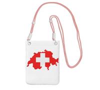 DUWAA Swiss Flag Map Print Small Crossbody Bags For Women Trendy, Phone Purse With Adjustable Strap,For Hiking Travel, Pink, One Size